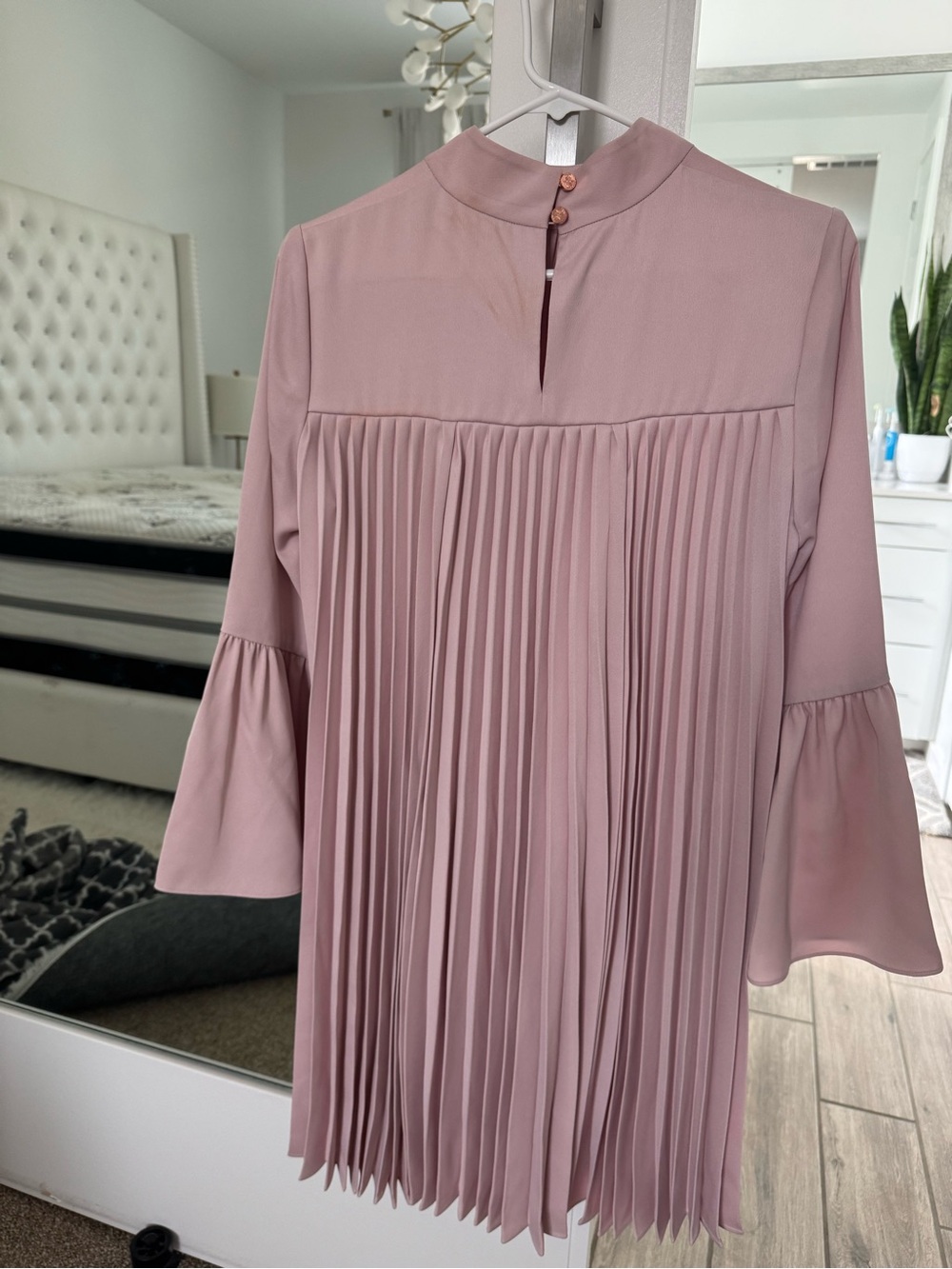 Ted Baker Dusty Rose Pleated Midi Dress